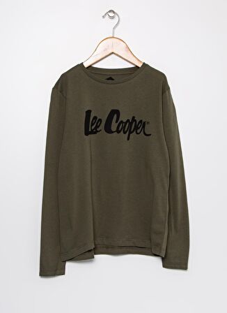 Lee Cooper O Yaka Baskılı Erkek Çocuk Haki Sweatshirt