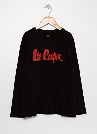 Lee Cooper O Yaka Baskılı Erkek Çocuk Siyah Sweatshirt