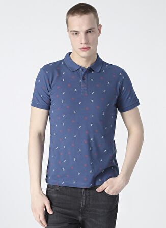 Lee Cooper Anchors İndigo Polo Yaka T-Shirt