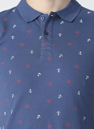 Lee Cooper Anchors İndigo Polo Yaka T-Shirt