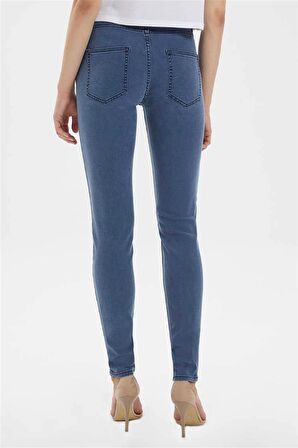 Amy Kadın Skinny Midrise Fit Jean Pantolon Blue Wash