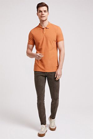 Miless Erkek Polo Yaka T-Shirt Kiremit