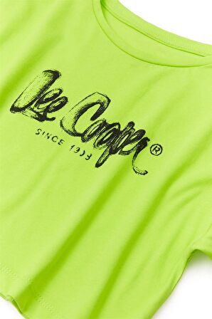 Sally Kiz Çocuk Crop Top Neon Yeşil