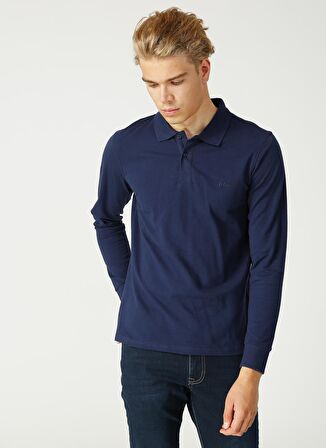 Lee Cooper Polo Yaka %100 Pamuklu Lacivert Erkek Sweatshirt