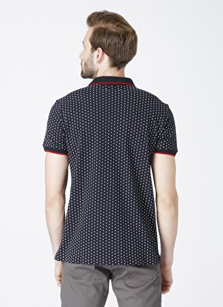 Lee Cooper Polo Yaka Kısa Kol Dar KalıpDesenli Andy Lacivert Erkek T-Shirt