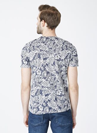 Lee Cooper O Yaka İndigo Baskılı Erkek T-Shirt