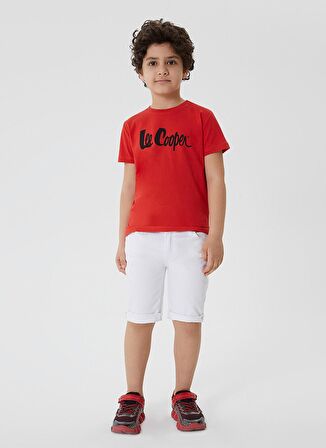 Lee Cooper Bisiklet Yaka Kısa Kol Baskılı Kırmızı Erkek Çocuk T-Shirt