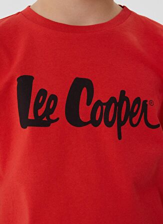 Lee Cooper Bisiklet Yaka Kısa Kol Baskılı Kırmızı Erkek Çocuk T-Shirt