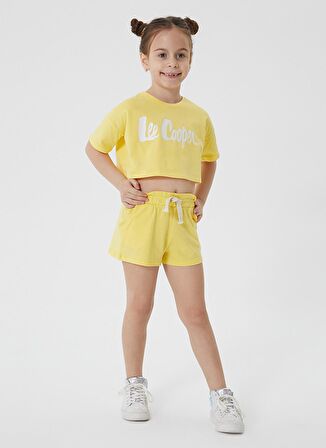 Lee Cooper Bisiklet Yaka Baskılı Kısa Kol Beyaz Kız Çocuk Tişört