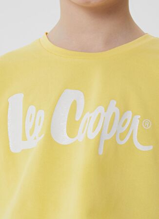Lee Cooper Bisiklet Yaka Baskılı Kısa Kol Beyaz Kız Çocuk Tişört