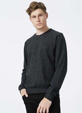 Lee Cooper 221 Lcm 241043 Newdiagonal  Bisiklet Yaka Normal Bel Normal Kalıp Düz Gri Erkek Sweatshirt