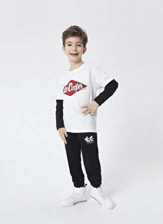 Lee Cooper Baskılı Beyaz Erkek Çocuk T-Shirt 221 LCB 242001 MATT BEYAZ