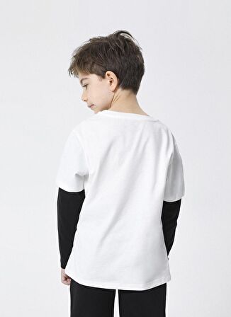 Lee Cooper Baskılı Beyaz Erkek Çocuk T-Shirt 221 LCB 242001 MATT BEYAZ