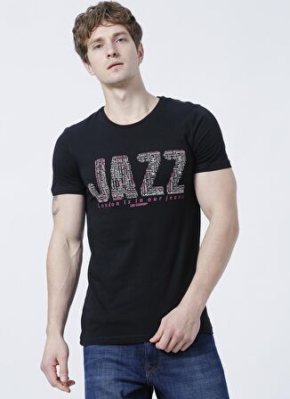 Lee Cooper Bisiklet Yaka Slim Fit Baskılı Siyah Erkek T-Shirt - 222 Lcm 242004 Jazz