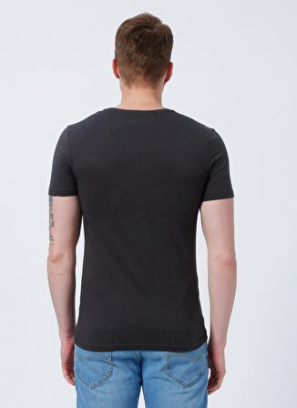 Lee Cooper 222 Lcm 242005 Gameover Bisiklet Yaka Slim Fit Baskılı Antrasit Erkek T-Shirt