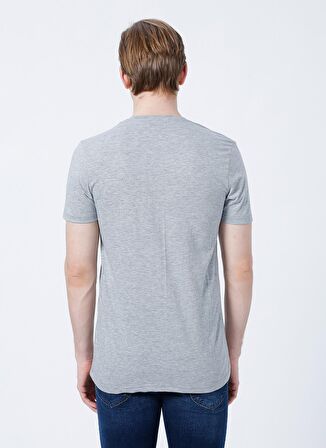 Lee Cooper 222 Lcm 242011 Brendon Bisiklet Yaka Slim Fit Baskılı Gri Melanj Erkek T-Shirt