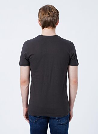 Lee Cooper 222 Lcm 242012 Brice Bisiklet Yaka Slim Fit Baskılı Antrasit ErkekT-Shirt