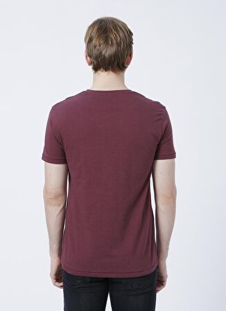 Lee Cooper 222 Lcm 242030 Kenway Bisiklet Yaka Slim Fit Baskılı Mürdüm Erkek T-Shirt