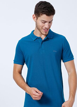 Lee Cooper Polo Yaka Pike Desenli Petrol Erkek T-Shirt 222 LCM 242057 TWINS