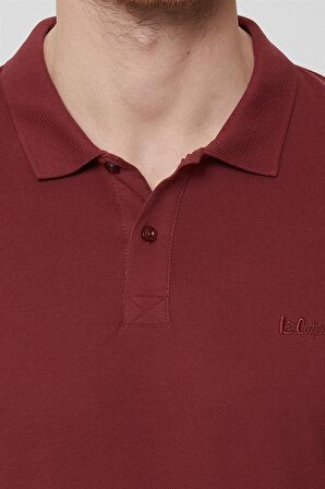 Lee Cooper Polo Yaka Pike Desenli Bordo Erkek T-Shirt 222 LCM 242057 TWINS BORDO