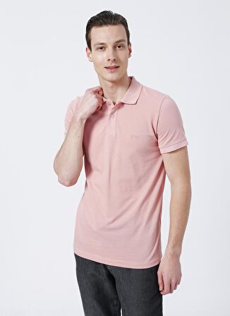 Lee Cooper Polo Yaka Pike Desenli Pembe Erkek T-Shirt 222 LCM 242057 TWINS PEMBE