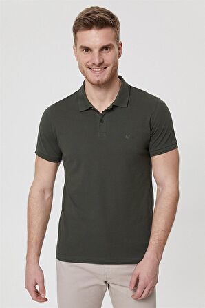 Lee Cooper Polo Yaka Pike Desenli Açık Yeşil Erkek T-Shirt 222 LCM 242057 TWINS OLIVE