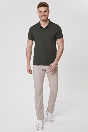 Lee Cooper Polo Yaka Pike Desenli Açık Yeşil Erkek T-Shirt 222 LCM 242057 TWINS OLIVE