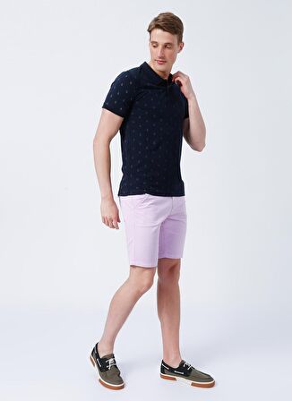 Lee Cooper Polo Yaka Desenli Lacivert Erkek T-Shirt 222 LCM 242058 PINE LACIVERT