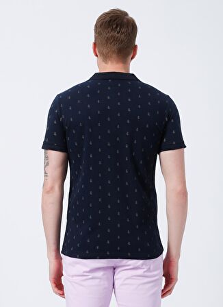 Lee Cooper Polo Yaka Desenli Lacivert Erkek T-Shirt 222 LCM 242058 PINE LACIVERT