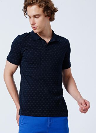 Lee Cooper Polo Yaka Desenli Lacivert Erkek T-Shirt 222 LCM 242061 MIXED
