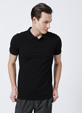 Lee Cooper Polo Yaka Desenli Siyah Erkek T-Shirt 222 LCM 242061 MIXED SIYAH