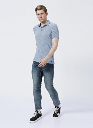 Lee Cooper Düz Mavi Erkek Polo T-Shirt 222 LCM 242062 JAKE PASTEL MAVI