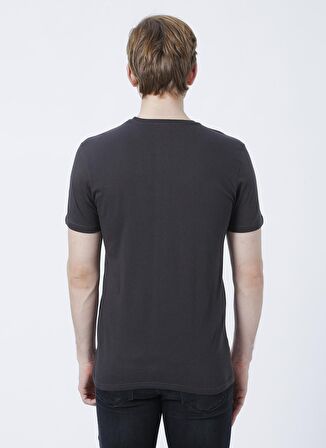 Lee Cooper Bisiklet Yaka Baskılı Antrasit Erkek T-Shirt 222 LCM 242065 LONDONLOGO ANTRASIT