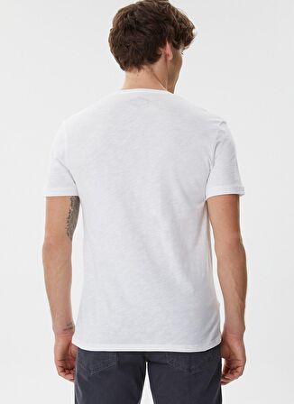 Lee Cooper 222 Lcm 242069 Cox BisikletYaka Slim Fit Baskılı Beyaz Erkek T-Shirt