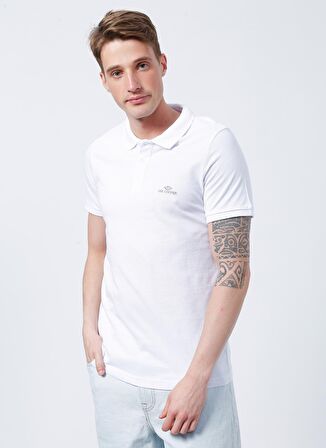 Lee Cooper 222 Lcm 242077 Big Twins Regular Fit Pike Desenli Beyaz Erkek Polo T-Shirt