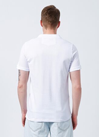 Lee Cooper 222 Lcm 242077 Big Twins Regular Fit Pike Desenli Beyaz Erkek Polo T-Shirt