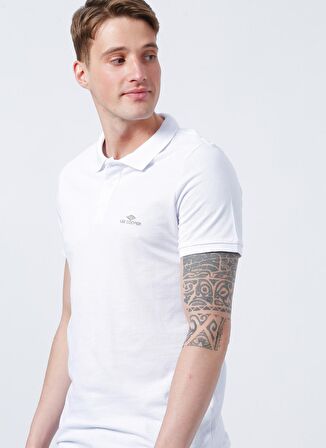 Lee Cooper 222 Lcm 242077 Big Twins Regular Fit Pike Desenli Beyaz Erkek Polo T-Shirt