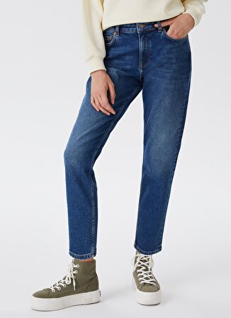 Lee Cooper Normal Bel Ankle Paça Rahat Kadın Denim Pantolon 231 LCF 121011 FUNNY CAUSA BLUE