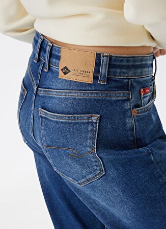 Lee Cooper Normal Bel Ankle Paça Rahat Kadın Denim Pantolon 231 LCF 121011 FUNNY CAUSA BLUE