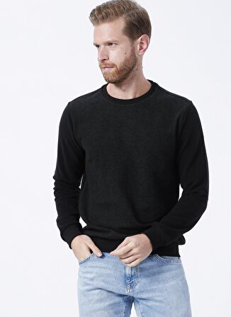 Lee Cooper Bisiklet Yaka Siyah - Antrasit Erkek Sweatshırt 231 LCM 241012 NEWDIAGO