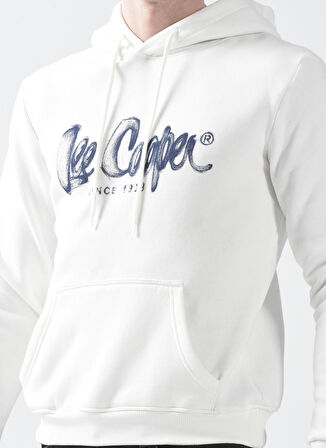 Lee Cooper Kapüşon Yaka Kırık Beyaz Erkek Sweatshırt 231 LCM 241014 GREGORY OFF WHITE