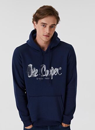 Lee Cooper Kapüşon Yaka Lacivert Erkek Sweatshırt 231 LCM 241014 GREGOR