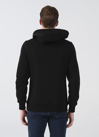 Lee Cooper Kapüşonlu Regular Fit Baskılı Siyah Erkek Şardonlu Sweatshirt 231 LCM 241020 TESS