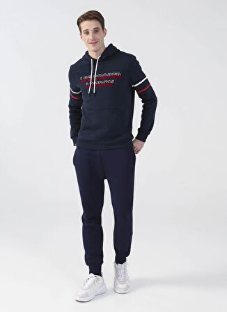 Lee Cooper Kapüşonlu Regular Fit Baskılı Lacivert Erkek Şardonlu Sweatshirt 231 LCM 241047 ATHEL