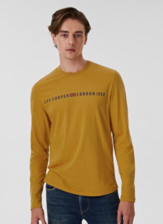 Lee Cooper O Yaka Baskılı Hardal Erkek T-Shirt 231 LCM 242005 JASON