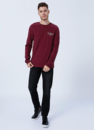 Lee Cooper O Yaka Baskılı Bordo Erkek T-Shirt 231 LCM 242006 RENZO