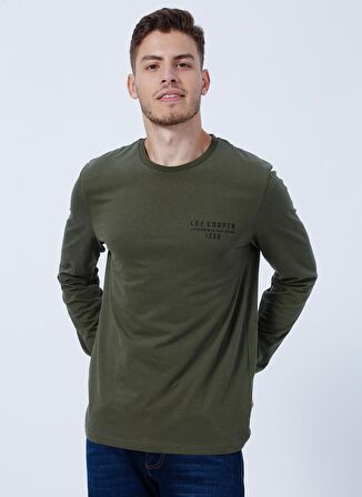 Lee Cooper O Yaka Baskılı Haki Erkek T-Shirt 231 LCM 242006 RENZO