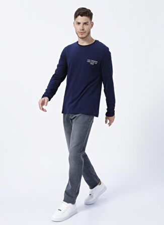 Lee Cooper O Yaka Baskılı Lacivert Erkek T-Shirt 231 LCM 242006 RENZO