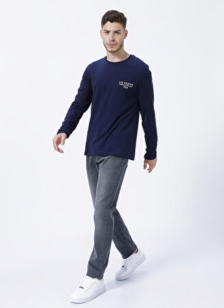 Lee Cooper O Yaka Baskılı Lacivert Erkek T-Shirt 231 LCM 242006 RENZO