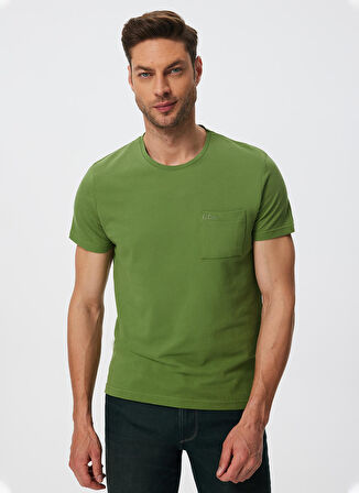 Lee Cooper O Yaka Açık Haki Erkek T-Shirt 222 LCM 242080 TOWN A. HAKI